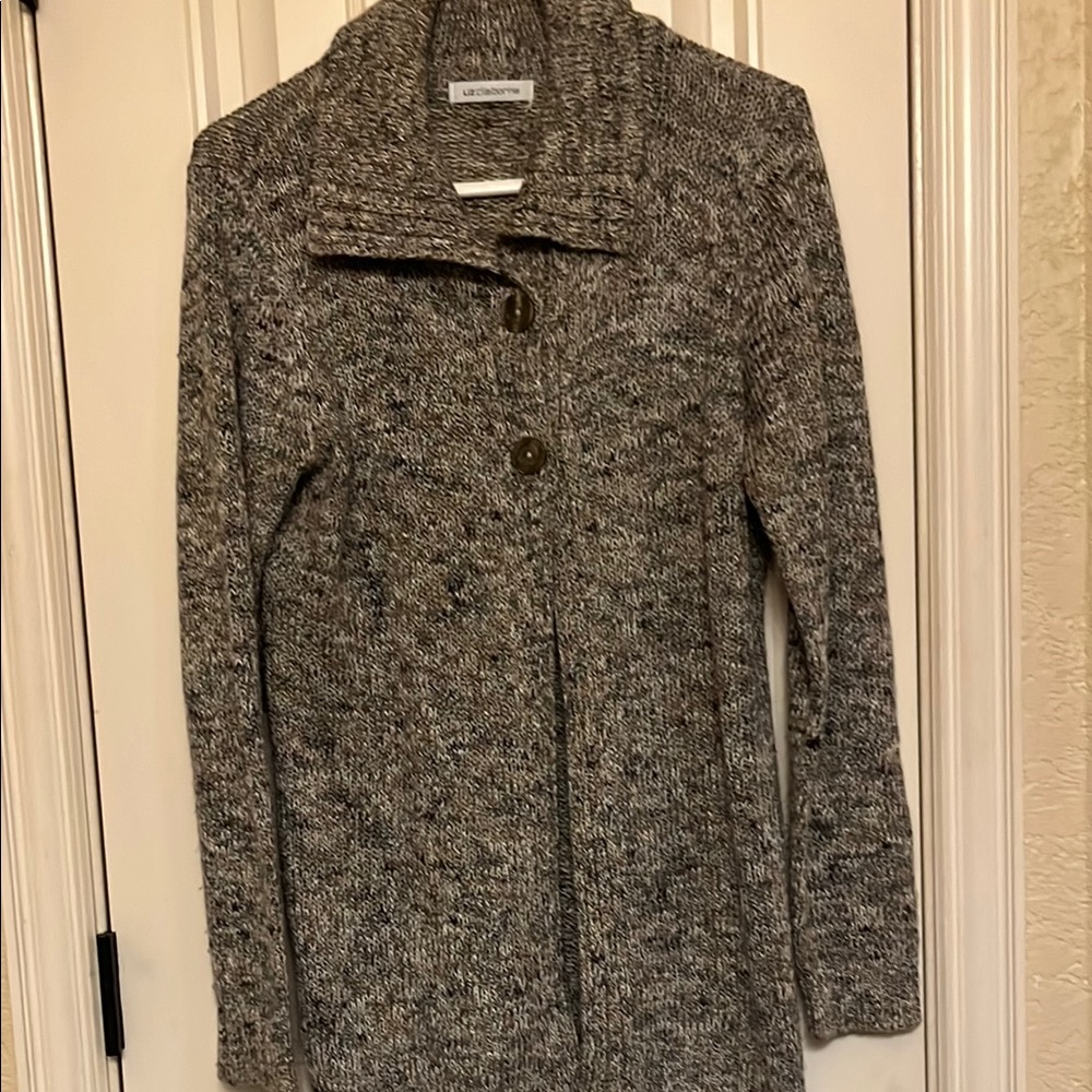 Liz Claiborne Gray Knit Cardigan